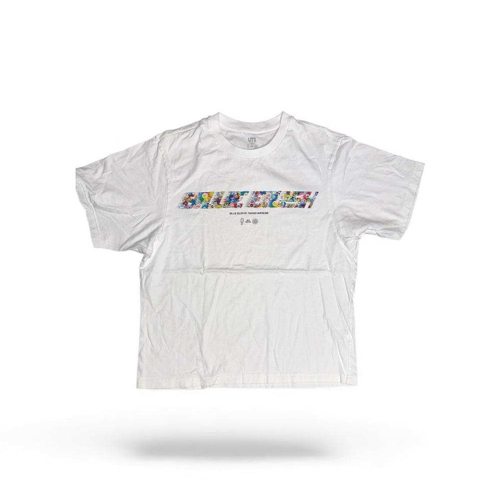 Billie Elish x Takashi Murakami White Graphic T-Shirt Sunflower Smiles Sold Out